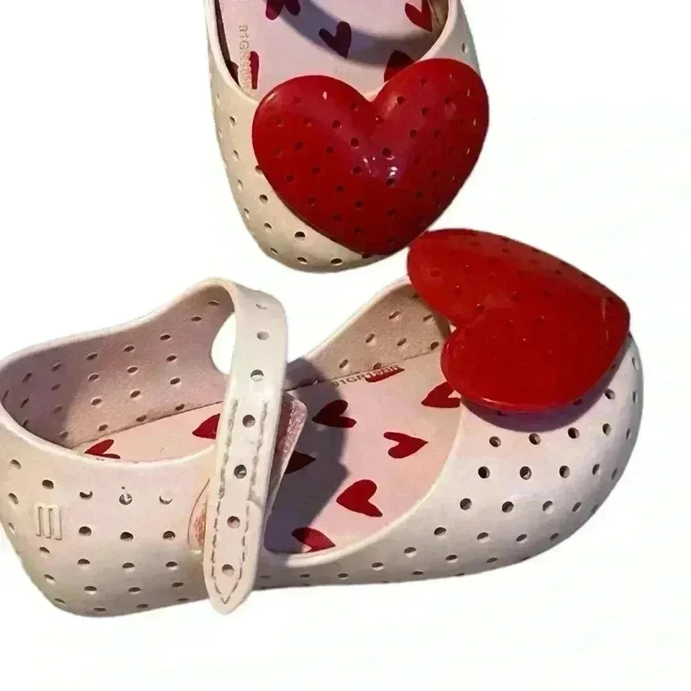 Baby‎ Mini Melissa Rubber Pink Heart Mary Jane’s, Size 6